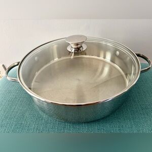 Wolfgang Puck 11" Casserole Pan With Lid Stainless Steel Covered Sauté Pan